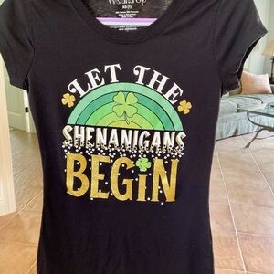 Let The Shenanigans Begin Black St. Patrick's Day Tee